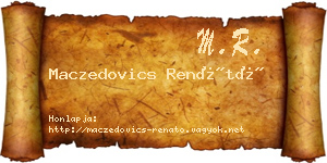 Maczedovics Renátó névjegykártya